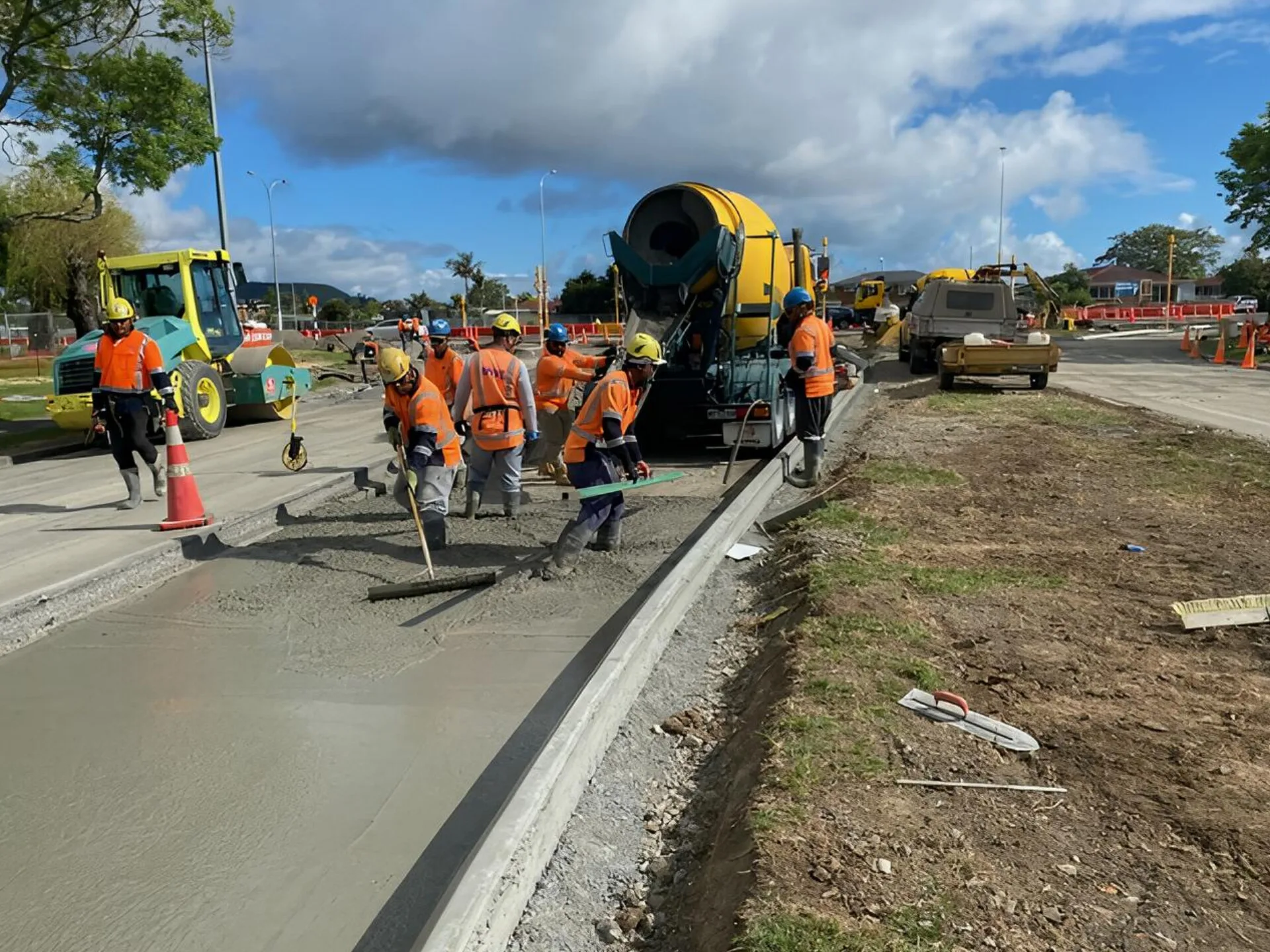 Commercial concrete civil works pour in Christchurch