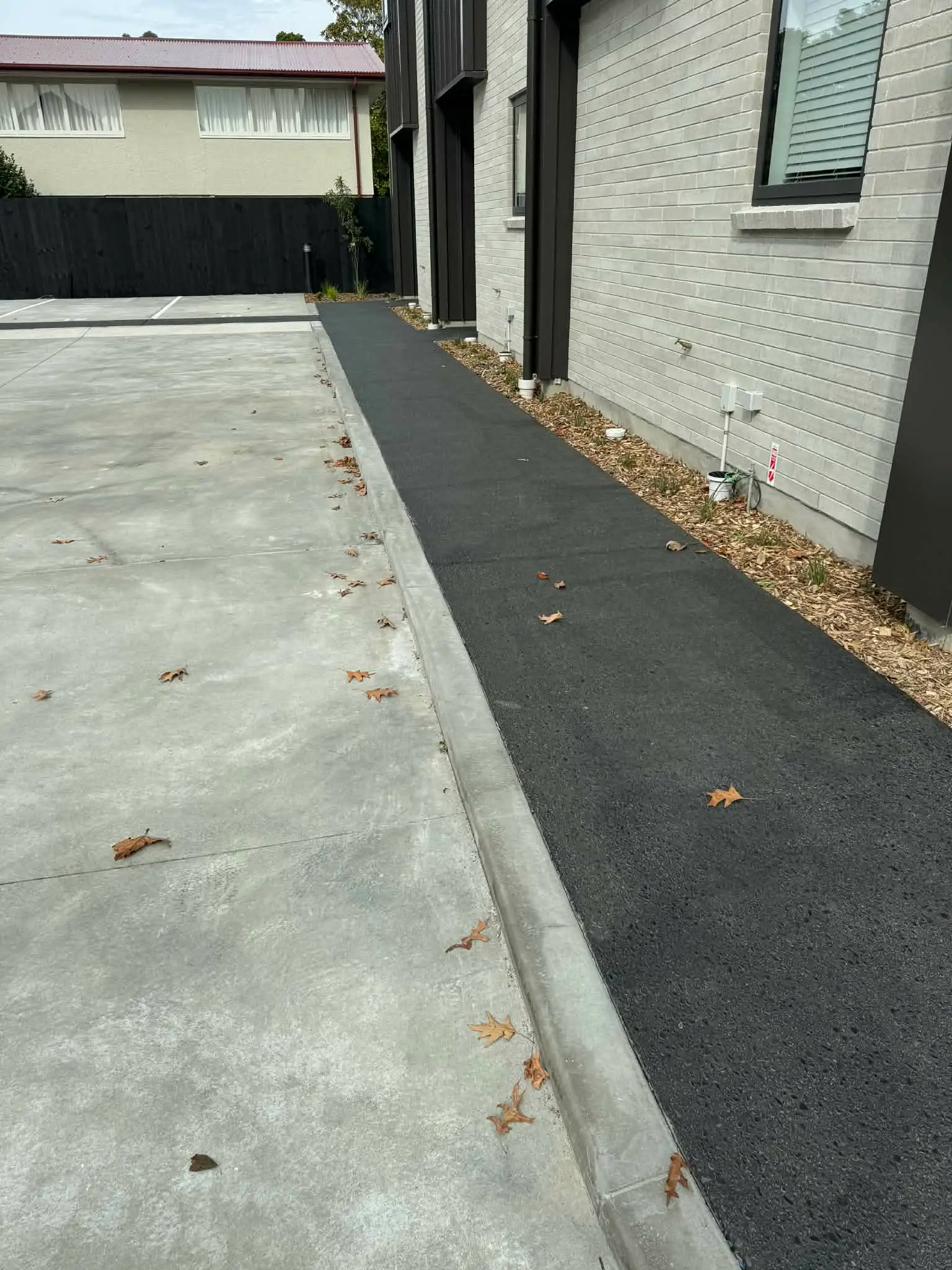 Concrete kerbing along a Christchurch driveway edge