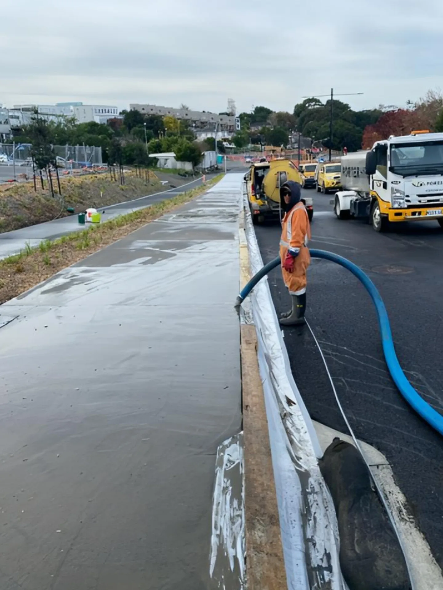 Concrete kerbing along a Christchurch driveway edge